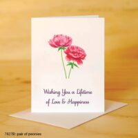 Printed Canvas Card, Peony Pair