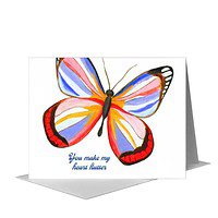 Printed Canvas Card, Heart Flutter