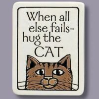 Ceramic Magnet, Hug The Cat