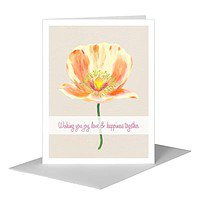 Printed Canvas Card, Wedding Poppy