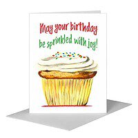 Printed Canvas Card, Rainbow Sprinkles