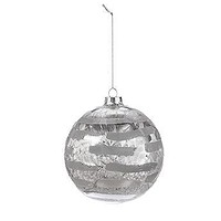 Silver Stripe Ball Ornament