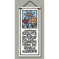 Ceramic Plaque, Sister Flowers