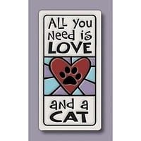 Ceramic Magnet, Love and A Cat
