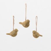 Gold Bird Ornament Assorted, Set Of 3