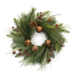 Evergreen, Bell, and Cone Wreath