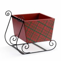 Plaid Sleigh Planter
