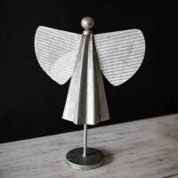 Galvanized Angel On Stand