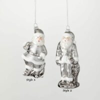 Silver Santa Ornament