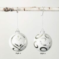 Silver Swirl Ball Ornament