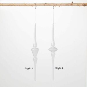 Frosted White Finial Ornament