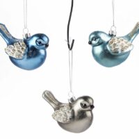 Painted Glass Bird Ornament