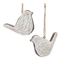 Rustic Carved Bird Ornament