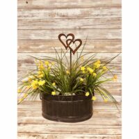 Rustic Double Heart Stake