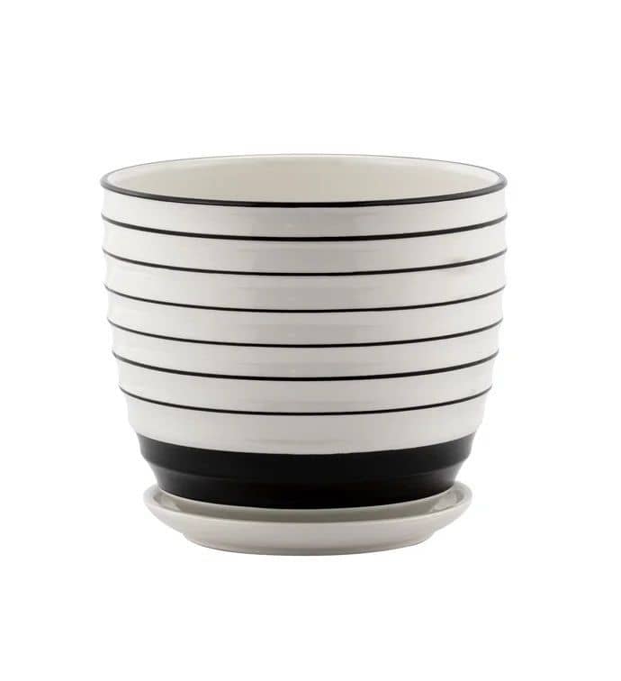 Ceramic Planters, Planters & Pottery > Black and White Planter The