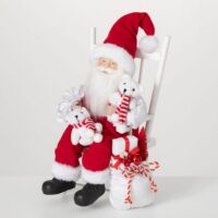 Santa In Chair With Teddy Bears