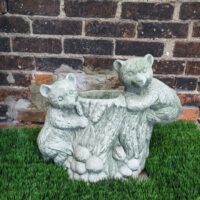 Concrete Bear Cub Planter