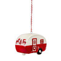 LED Red & White Camper Ornament