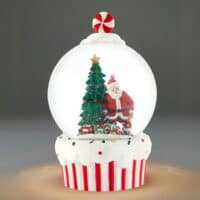 Santa Cupcake Water Globe