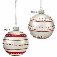 Red & White Glass Ornament