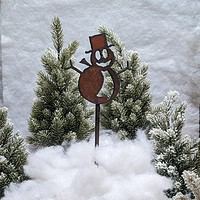 Rustic Snowman Stake