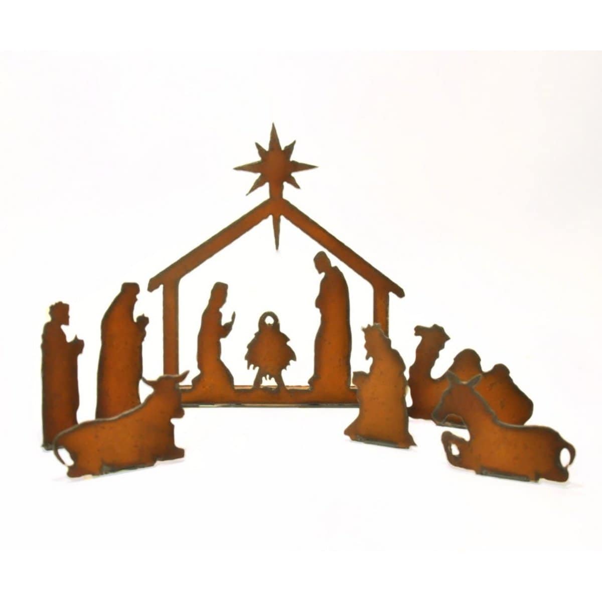 > Rustic Metal Nativity Scene The Garden Mill