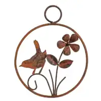 Flower and Bird Metal Wreath