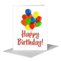 Printed Canvas Card, Birthday Balloons