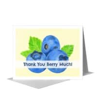 Printed Canvas Card, Blueberries