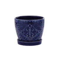 Cobalt Embossed Planter
