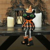 Black Cat Dangling Legs Shelf Sitter