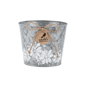 Galvanized Poinsettia Pot Cover