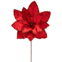 Red Glitter Velvet Poinsettia