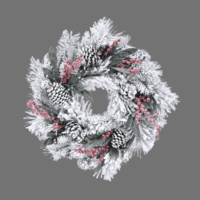 Snow Pine Berry & Cone Wreath
