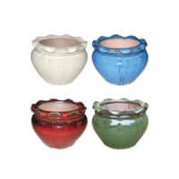 Self-Watering Pot, Scalloped Round