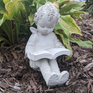 Concrete Small Child With Book, Boy