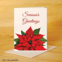 Printed Canvas Card, Poinsettia