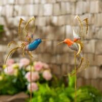 Fluttering  Hummingbird Garden Stake