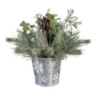 Artificial Frosted Pine in Snowflake Pot
