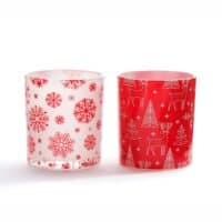 Red & White Votive Holder