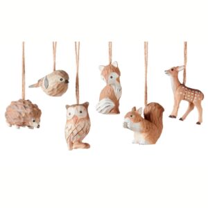 Carved Woodland Animal Ornament