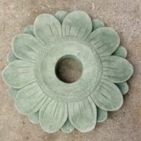 Concrete Gazing Ball Holder, Flower