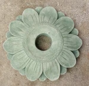 Concrete Gazing Ball Holder, Flower