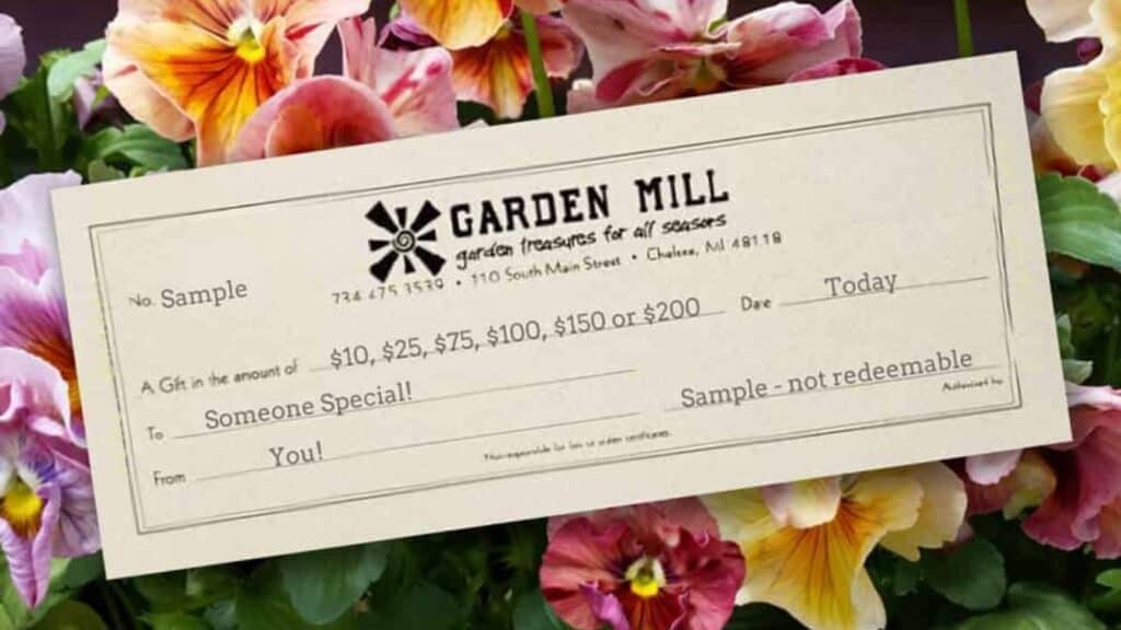 Garden Mill gift certificate