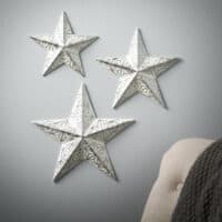 Silver & White Embossed Star